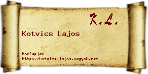 Kotvics Lajos névjegykártya
