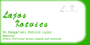 lajos kotvics business card